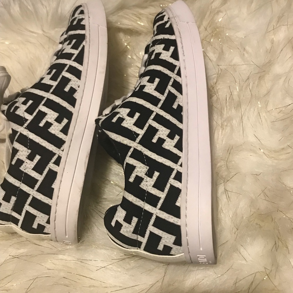FENDI Sneakers Roma Black/White FF Tech Fabric lace-up🇮🇹 - Picture 7 of 11